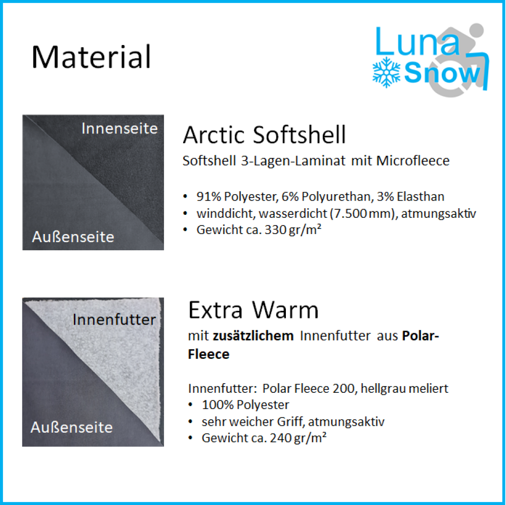 LunaSnow leg cover for wheelchair users